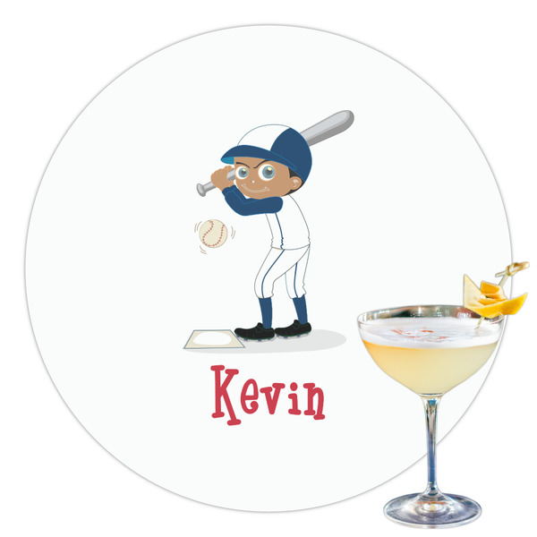 Custom Baseball Printed Drink Topper - 3.5" (Personalized)