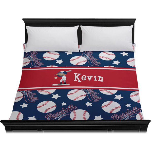 Baseball Duvet Cover - King - On Bed - No Prop