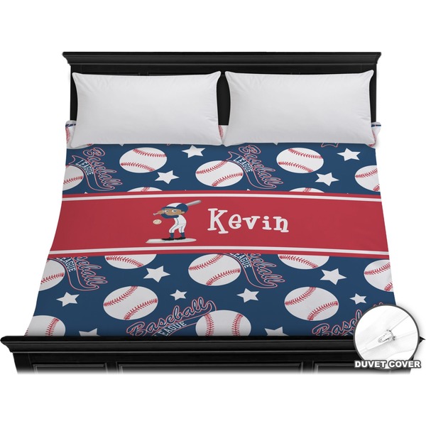 Custom Baseball Duvet Cover - King (Personalized)