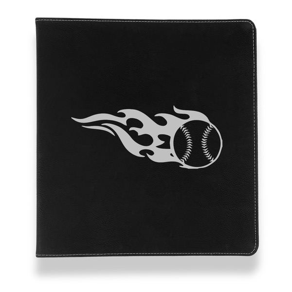 Baseball Leather Binder - 1" - Black - Front View