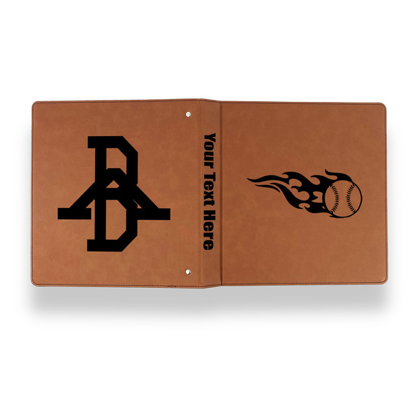 Baseball Leather Binder - 1" - Rawhide - Back Spine Front View
