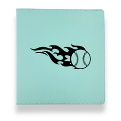 Baseball Leather Binder - 1" - Teal (Personalized)