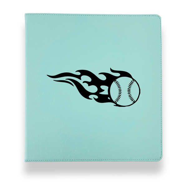 Custom Baseball Leather Binder - 1" - Teal (Personalized)