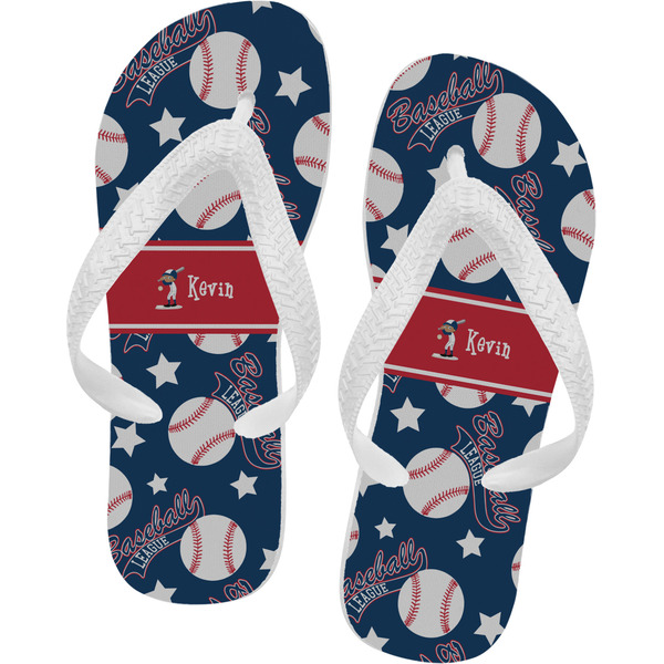 Custom Baseball Flip Flops - Large (Personalized)