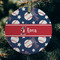 Baseball Frosted Glass Ornament - Round (Lifestyle)
