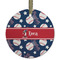 Baseball Frosted Glass Ornament - Round
