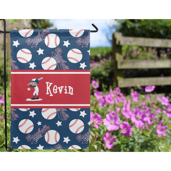 Baseball Garden Flag - Outside In Flowers