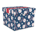 Baseball Gift Box with Lid - Canvas Wrapped - Large (Personalized)