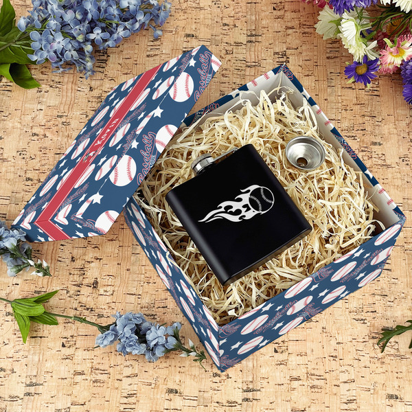 Baseball Gift Boxes with Lid - Canvas Wrapped - Large - In Context