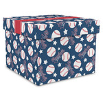 Baseball Gift Box with Lid - Canvas Wrapped - X-Large (Personalized)