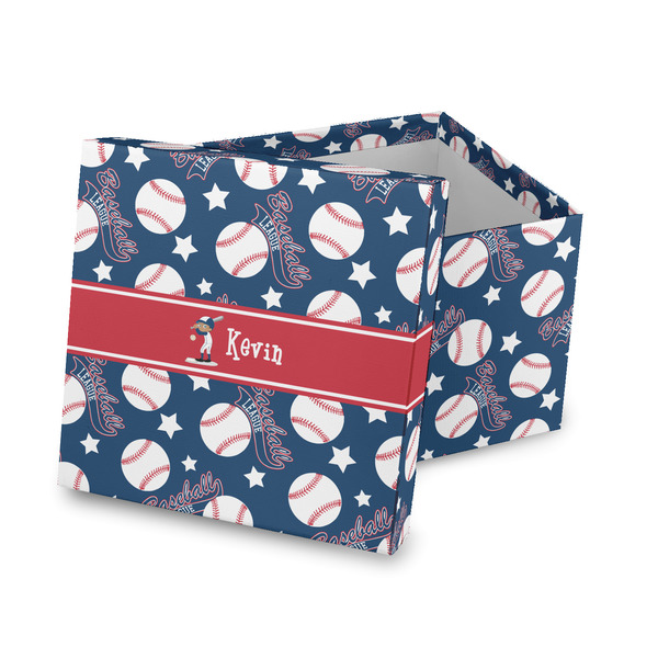 Custom Baseball Gift Box with Lid - Canvas Wrapped (Personalized)