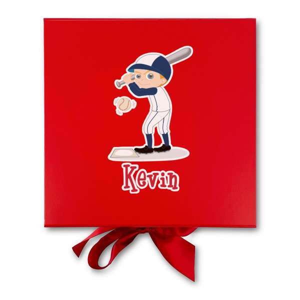 Baseball Gift Boxes with Magnetic Lid - Red - Approval