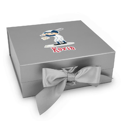 Baseball Gift Box with Magnetic Lid - Silver (Personalized)
