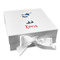 Baseball Gift Boxes with Magnetic Lid - White - Front