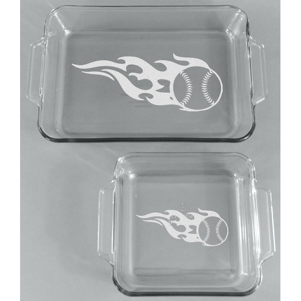 Baseball Glass Baking Dish Set - FRONT