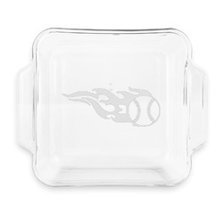 Baseball Glass Cake Dish with Truefit Lid - 8in x 8in