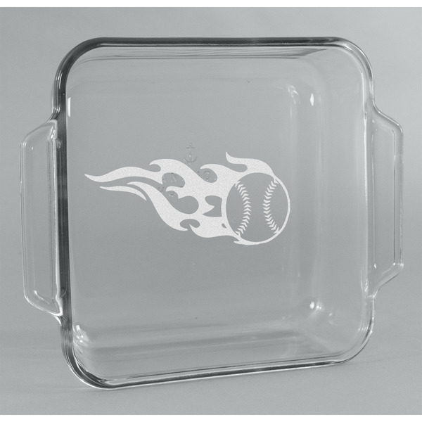 Custom Baseball Glass Cake Dish - 8in x 8in