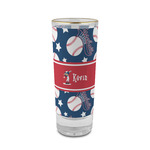 Baseball 2 oz Shot Glass -  Glass with Gold Rim - Single (Personalized)