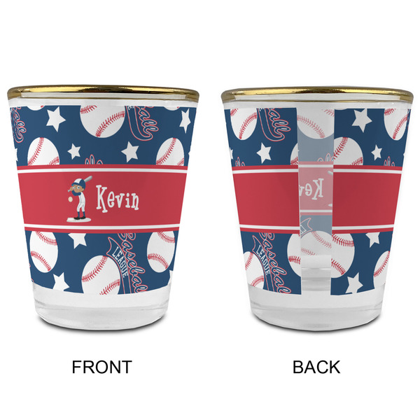 Baseball Glass Shot Glass - with gold rim - APPROVAL