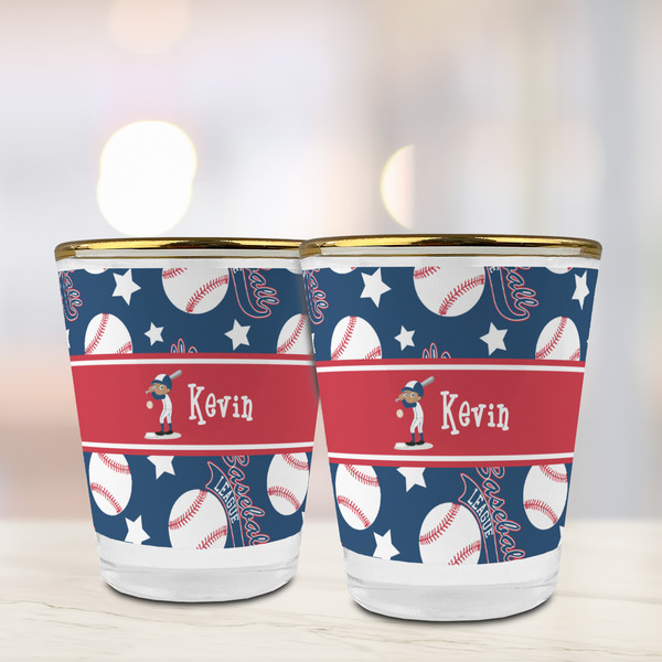 Baseball Glass Shot Glass - with gold rim - LIFESTYLE