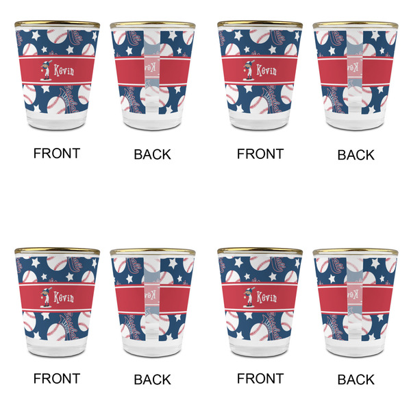 Baseball Glass Shot Glass - with gold rim - Set of 4 - APPROVAL