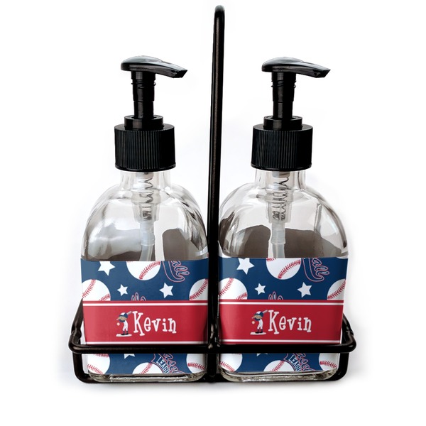 Custom Baseball Glass Soap & Lotion Bottle Set (Personalized)