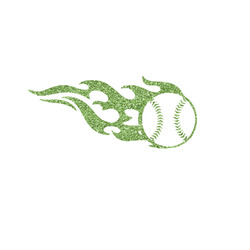 Baseball Glitter Iron On Transfer- Custom Sized (Personalized)