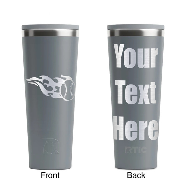 Baseball Grey RTIC Everyday Tumbler - 28 oz. - Front and Back