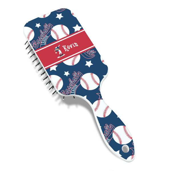 Baseball Hair Brush - Angle View