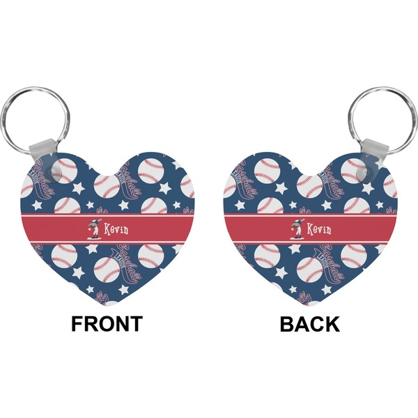 Baseball Heart Keychain (Front + Back)