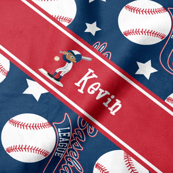 Baseball Hooded Baby Towel- Detail Close Up