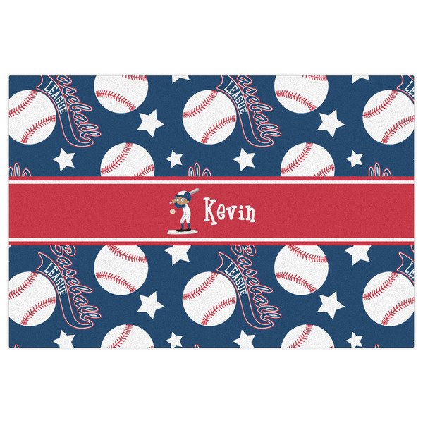 Baseball Indoor / Outdoor Rug - 4'x6' - Front Flat