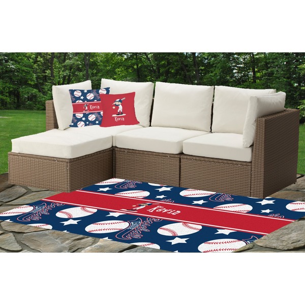 Baseball Indoor / Outdoor Rug & Cushions