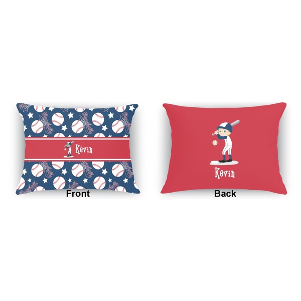 Baseball  Indoor Rectangular Burlap Pillow (Front and Back)