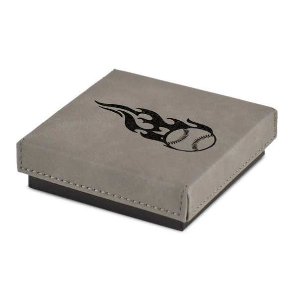 Custom Baseball Jewelry Gift Box - Engraved Leather Lid