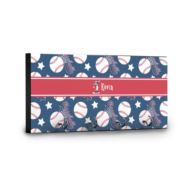 Baseball Key Hanger - Front View with Hooks