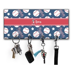 Baseball Key Hanger w/ 4 Hooks w/ Graphics and Text