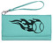 Baseball Ladies Leatherette Wallet - Laser Engraved- Teal