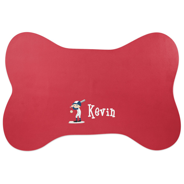 Custom Baseball Bone Shaped Dog Food Mat (Large) (Personalized)