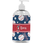 Baseball Plastic Soap / Lotion Dispenser (16 oz - Large - White) (Personalized)
