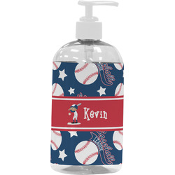 Baseball Plastic Soap / Lotion Dispenser (16 oz - Large - White) (Personalized)