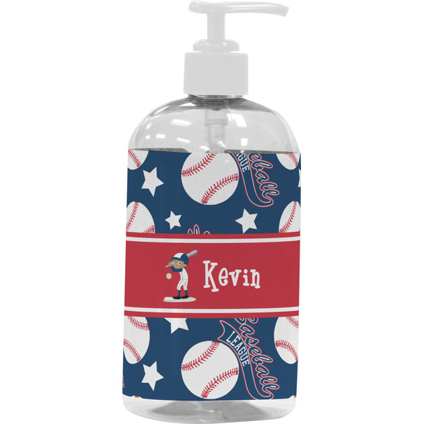 Custom Baseball Plastic Soap / Lotion Dispenser (16 oz - Large - White) (Personalized)