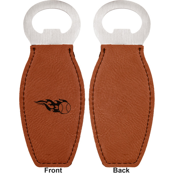 Baseball Leather Bar Bottle Opener - Front and Back (single sided)