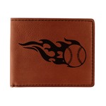 Baseball Leatherette Bifold Wallet - Double Sided (Personalized)