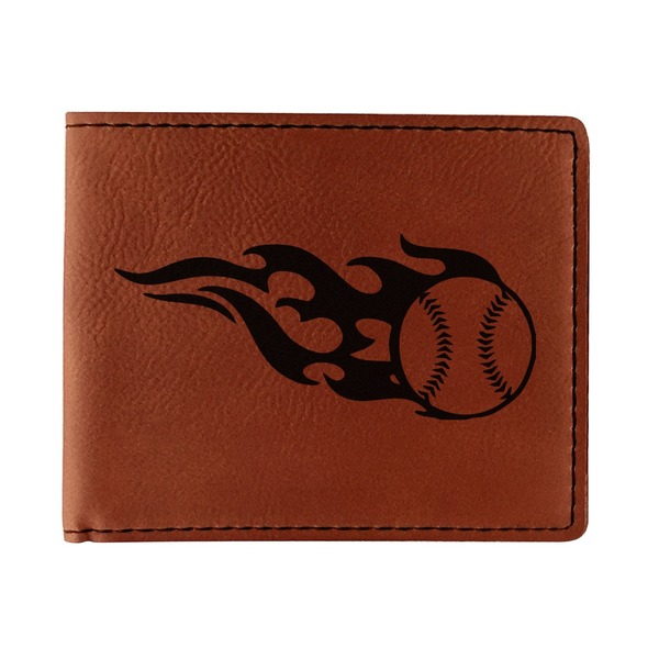 Custom Baseball Leatherette Bifold Wallet - Double Sided (Personalized)