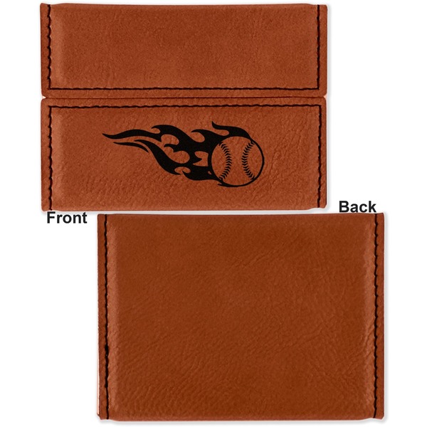 Baseball Leather Business Card Holder Front Back Single Sided - Apvl