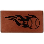 Baseball Leatherette Checkbook Holder - Double Sided (Personalized)