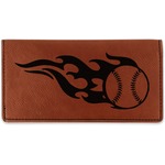 Baseball Leatherette Checkbook Holder - Single Sided