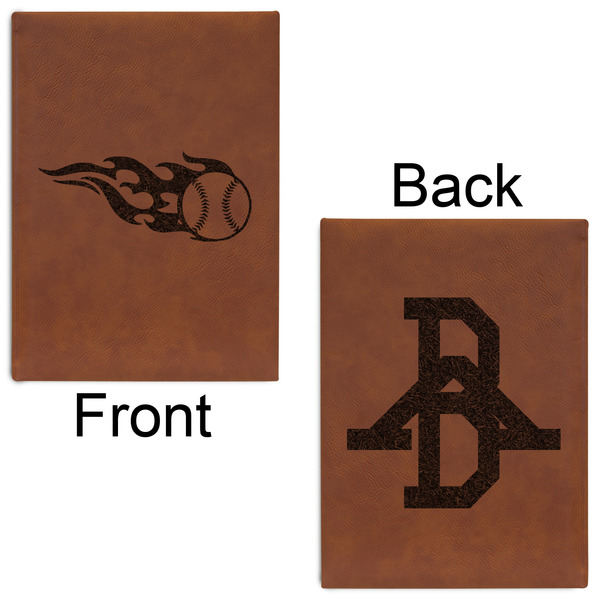 Baseball Leatherette Journals - Large - Double Sided - Front & Back View