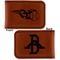Baseball Leatherette Magnetic Money Clip - Front and Back